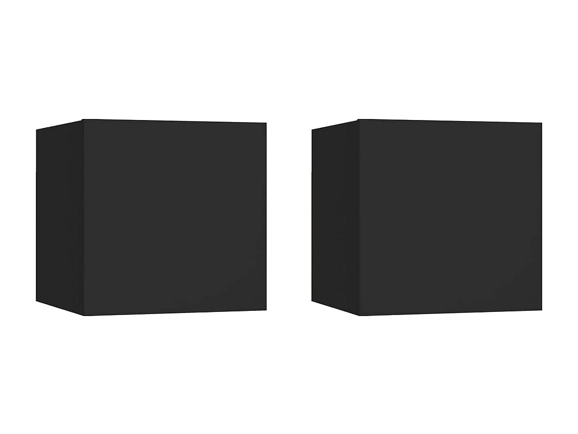 Ahakista  Tv-wandmeubelen 2 st 30,5x30x30 cm zwart