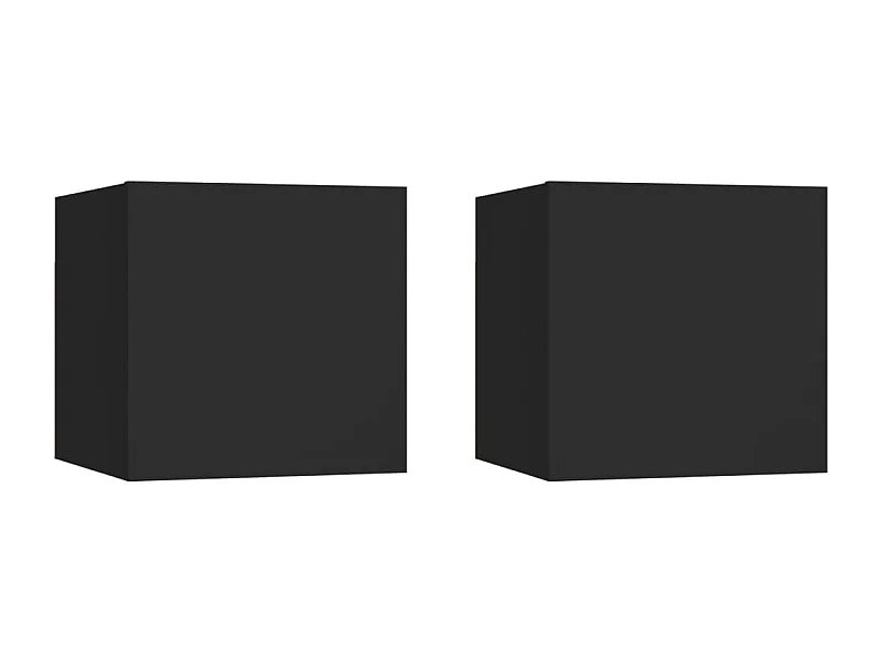 Ahakista  Tv-wandmeubelen 2 st 30,5x30x30 cm zwart