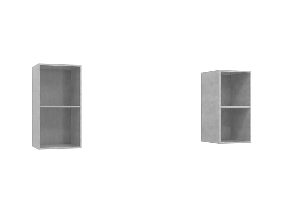 Christianshavn  Meubles TV muraux 2 pcs Gris béton Bois d'ingénierie