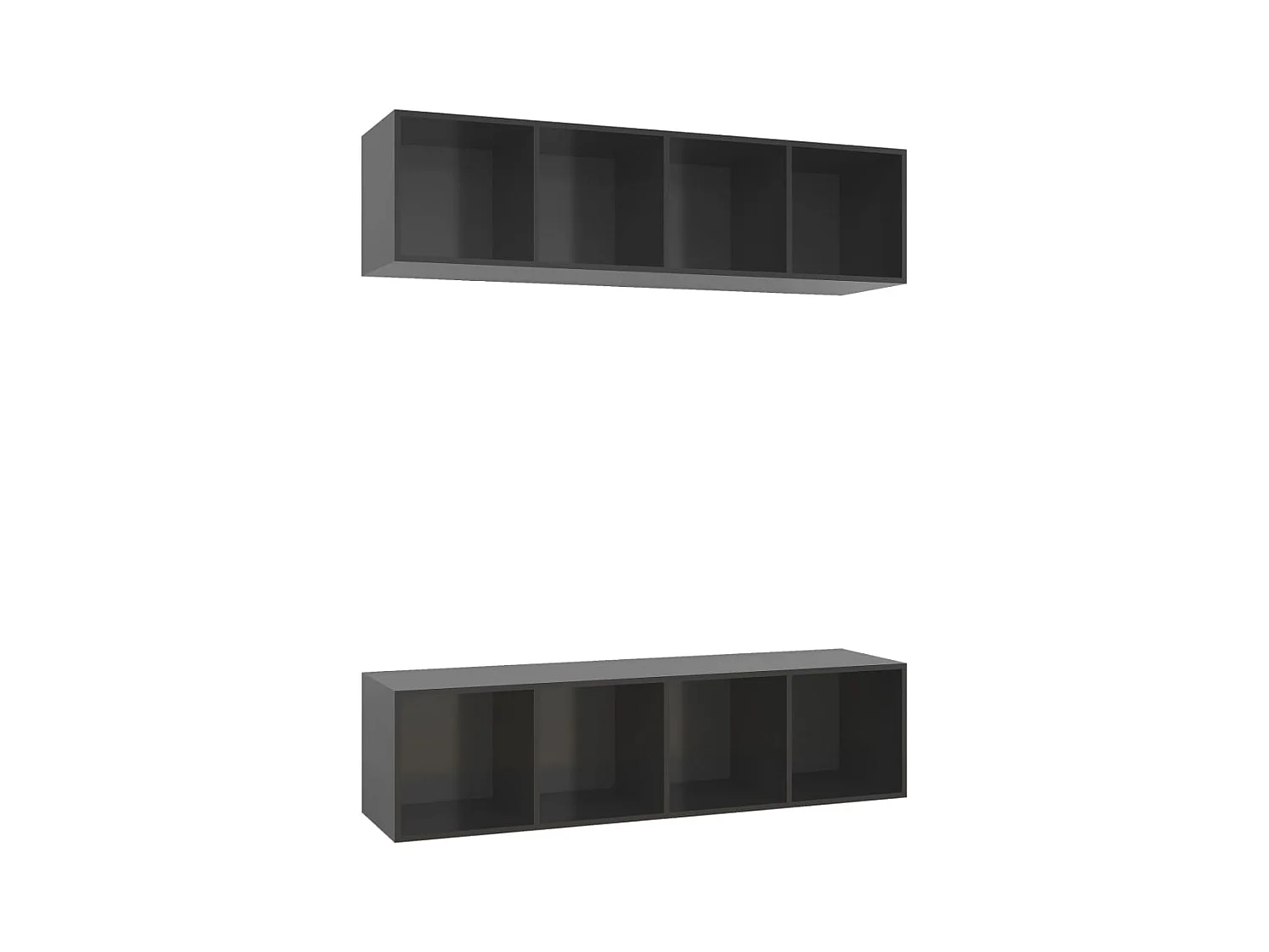 Ashinor  Muebles de salón de pared 2 uds madera ingeniería gris brillo