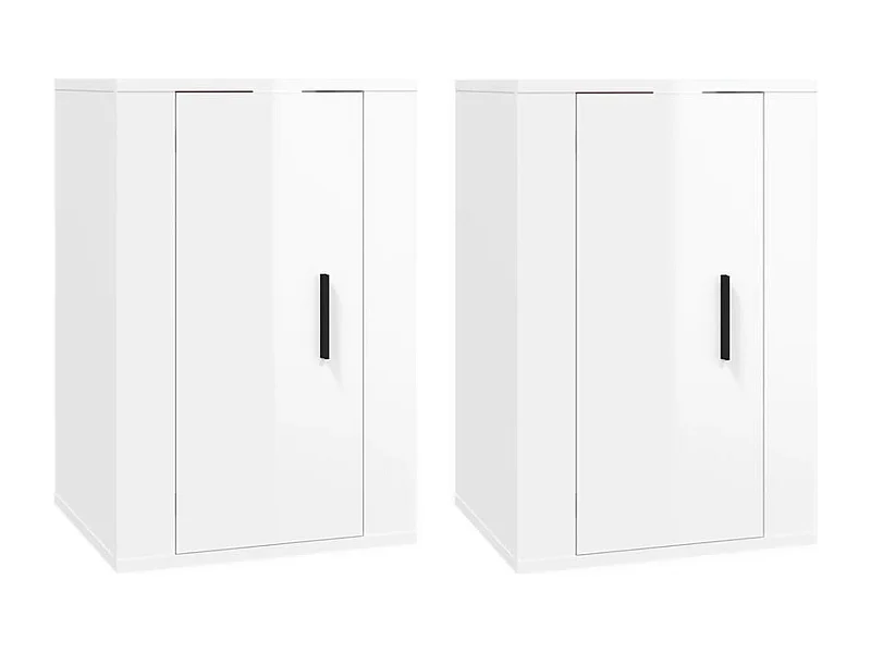 Murk  Meubles TV muraux 2 pcs Blanc brillant 40x34,5x60 cm