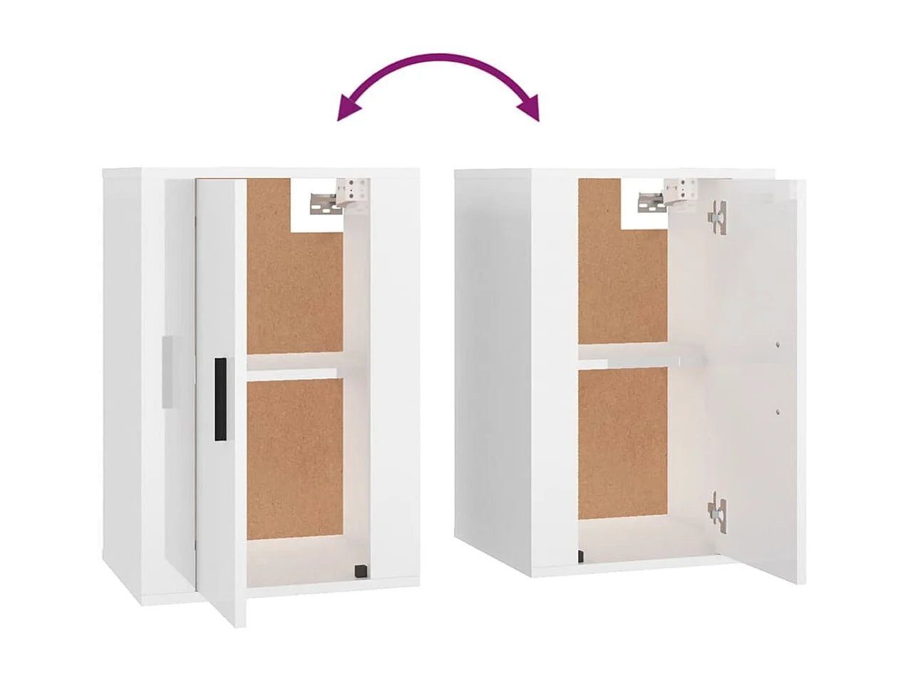 Murk  Tv-wandmeubels 2 st 40x34,5x60 cm hoogglans wit