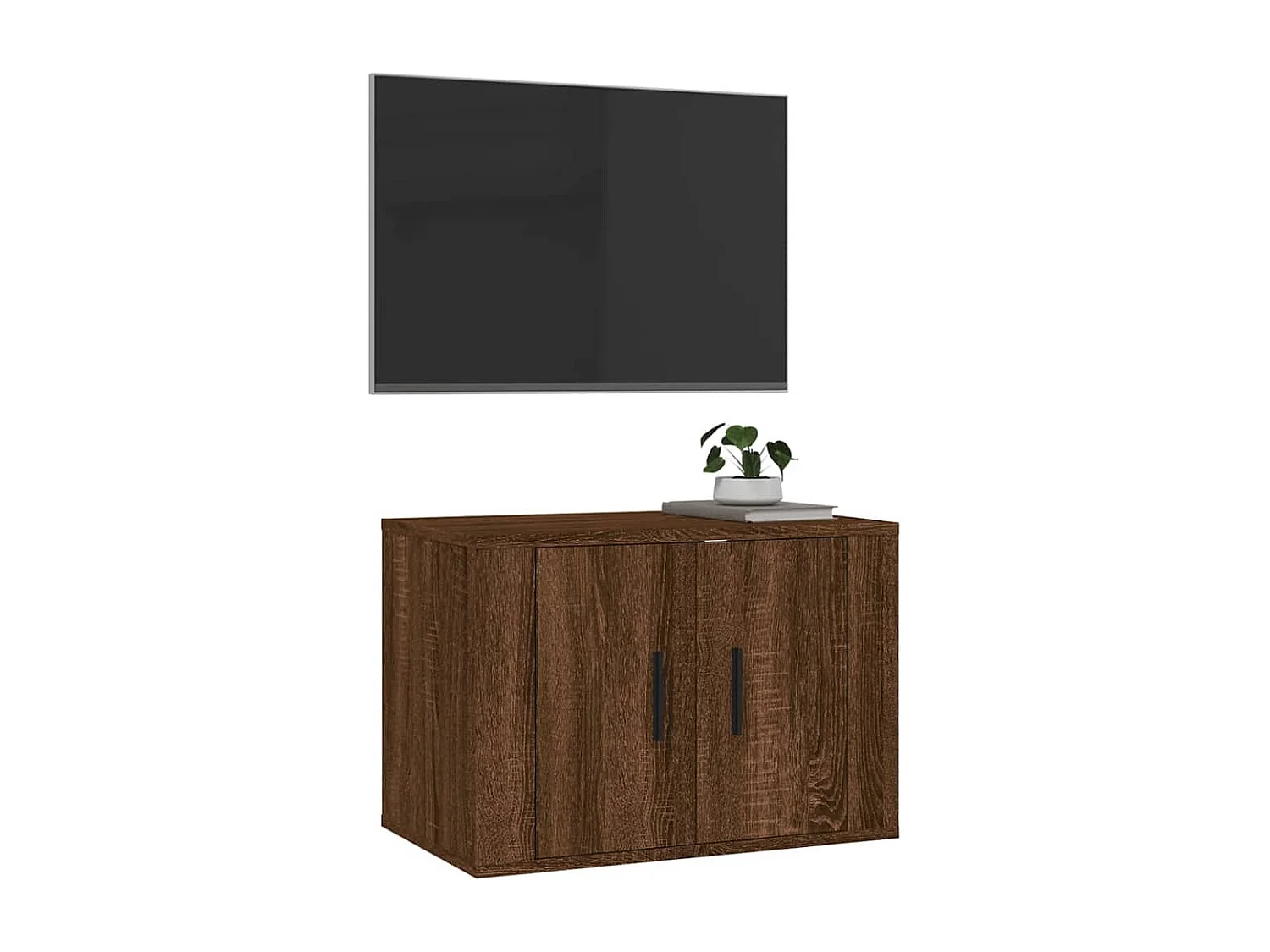 Murk  Meuble TV mural Chêne marron 57x34,5x40 cm