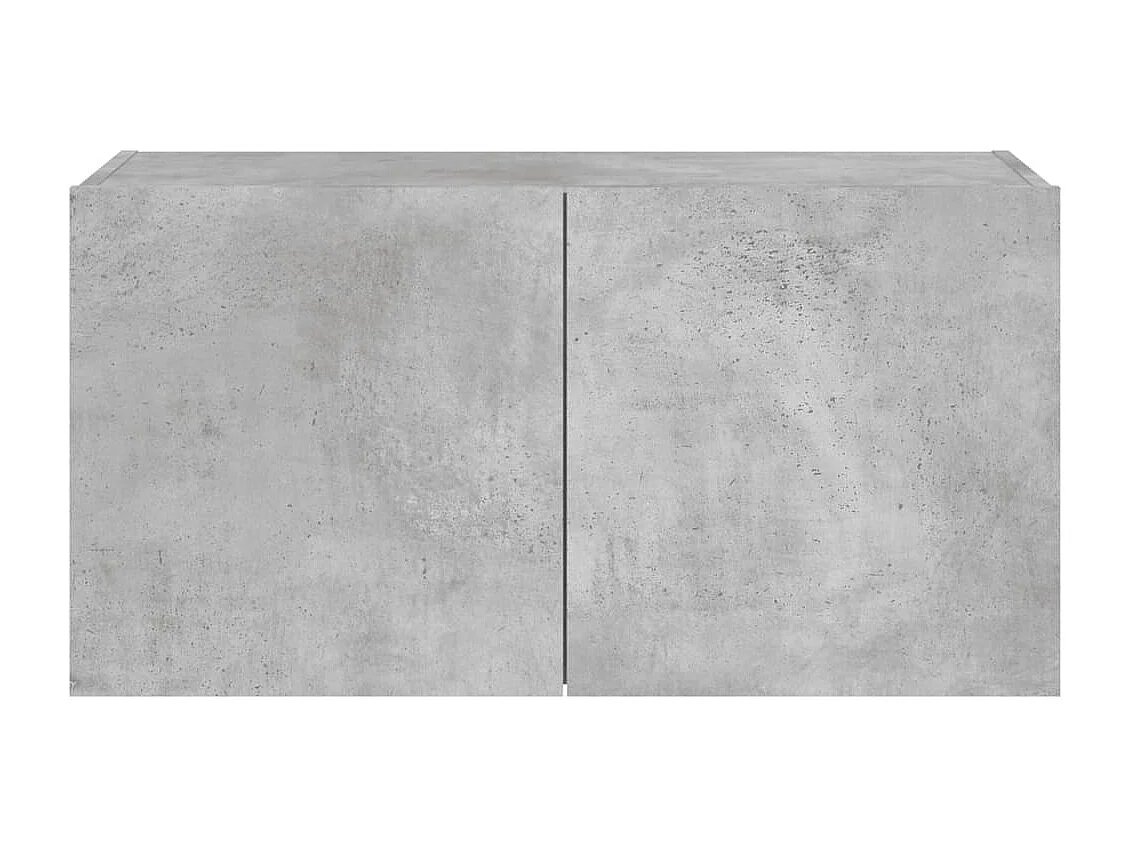 Gerben  Meuble TV mural avec lumières LED gris béton 80x35x41 cm