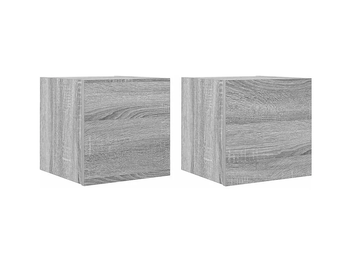 Ahakista  Muebles para TV de pared 2 uds gris Sonoma 30,5x30x30 cm