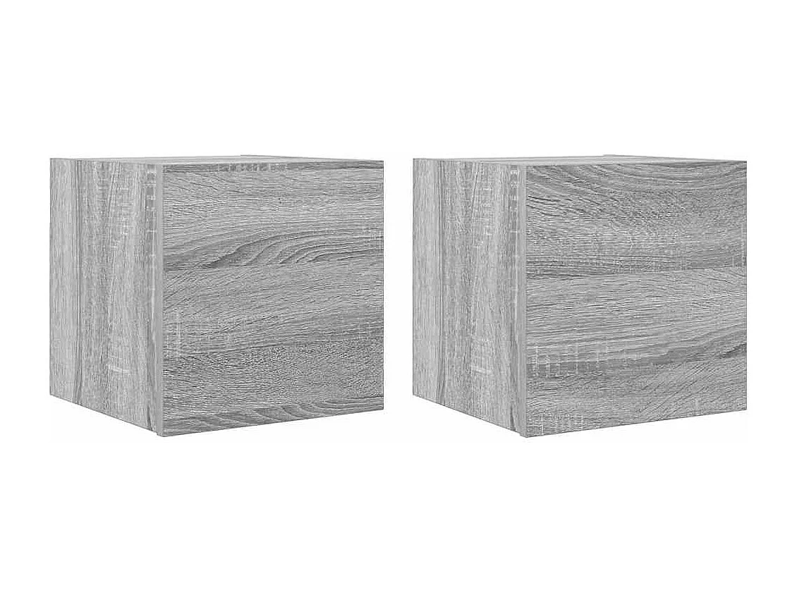 Ahakista  Muebles para TV de pared 2 uds gris Sonoma 30,5x30x30 cm