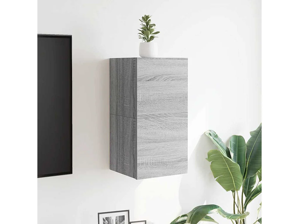 Ahakista  Muebles para TV de pared 2 uds gris Sonoma 30,5x30x30 cm
