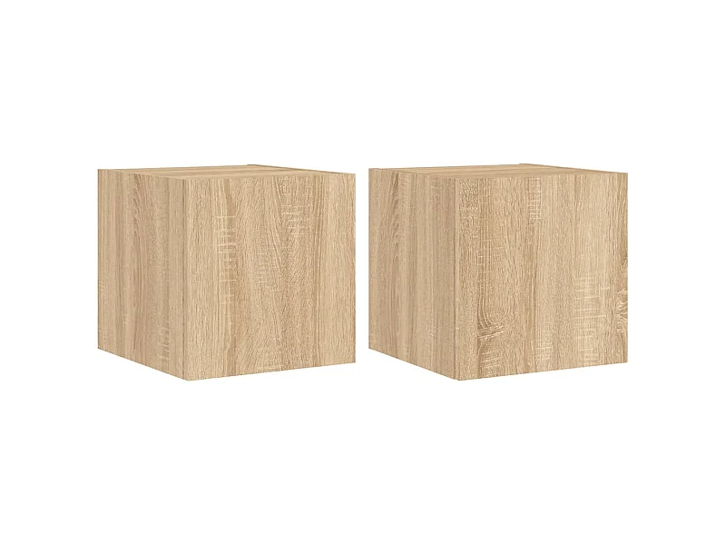 Gerben  Tv-wandmeubels met LED 2 st 30,5x35x30 cm sonoma eikenkleurig