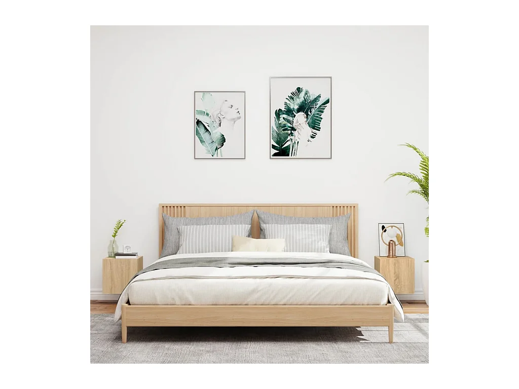 Gerben  Tv-wandmeubels met LED 2 st 30,5x35x30 cm sonoma eikenkleurig