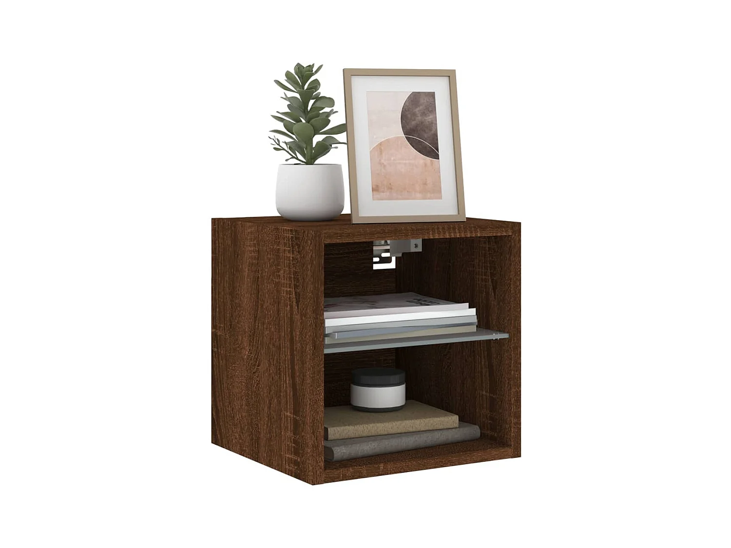 Hans  Tv-wandmeubel met LED-verlichting 30x28,5x30 cm bruineikenkleur