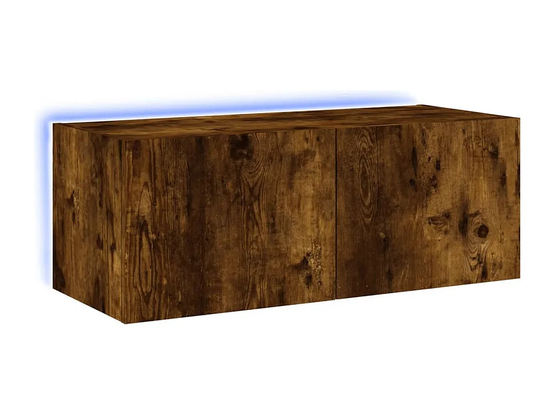 Gerben  Tv-wandmeubel met LED-verlichting 80x35x31 cm gerookt eiken