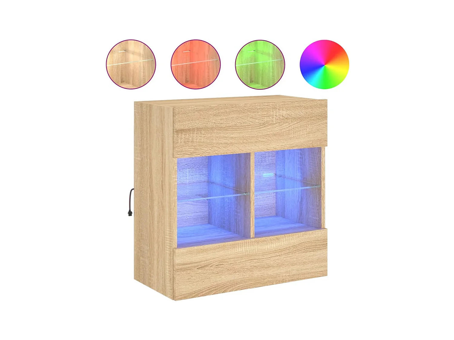 DuBois  Tv-wandmeubel met LED-verlichting 58,5x30x60,5 cm sonoma eiken