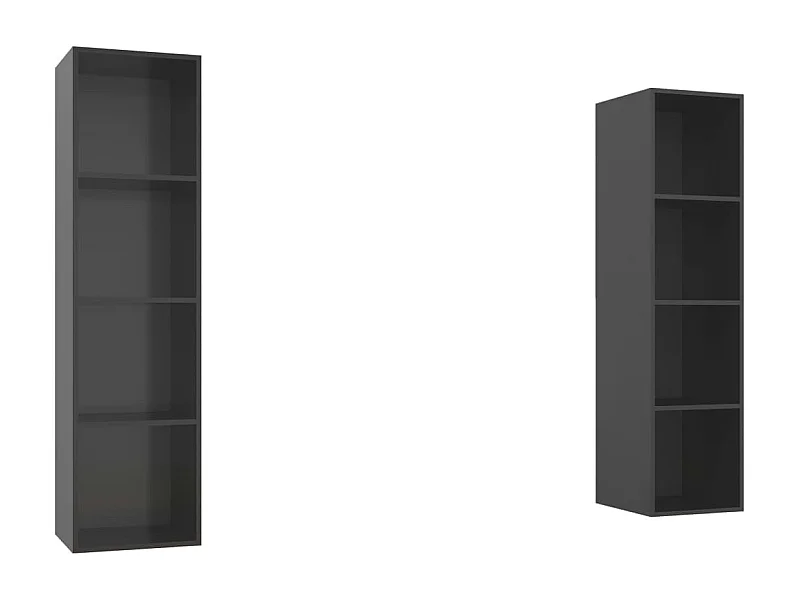 Buckeye  Muebles de salón de pared 2 pzas madera ingeniería gris brillo