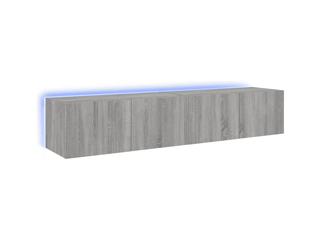 Gerben  Meubles TV muraux et lumières LED 2pcs sonoma gris 80x35x31 cm