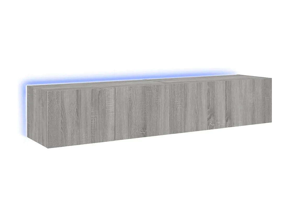 Gerben  Tv-wandmeubels met LED 2 st 80x35x31 cm grijs sonoma