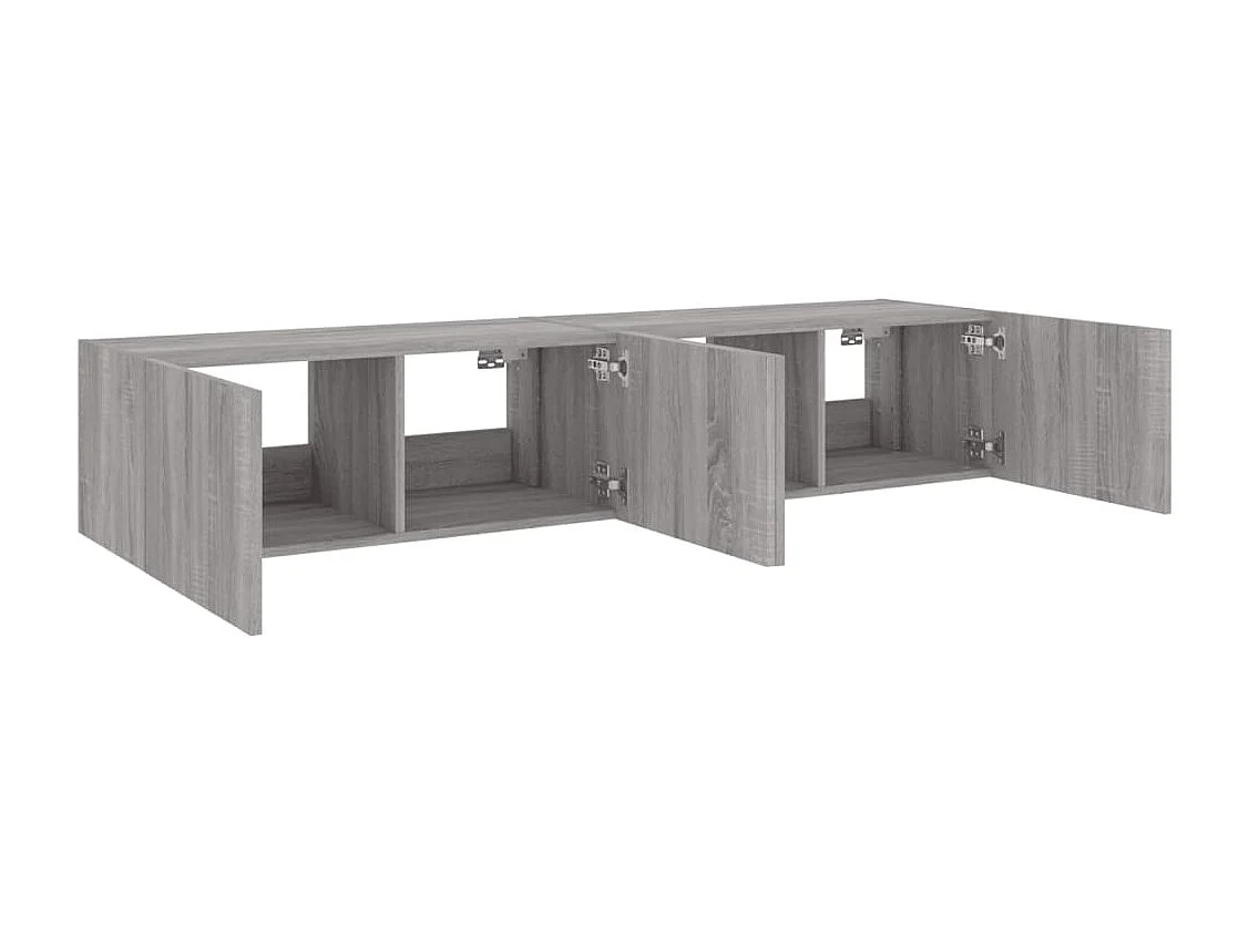 Gerben  Tv-wandmeubels met LED 2 st 80x35x31 cm grijs sonoma