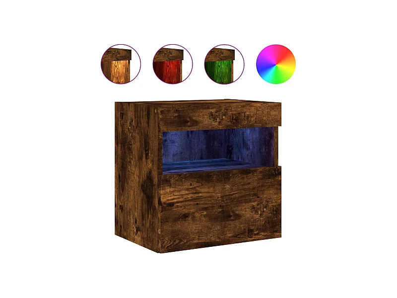 Ølstykke  Tv-wandmeubel met LED-verlichting 40x30x40 cm gerookt eiken