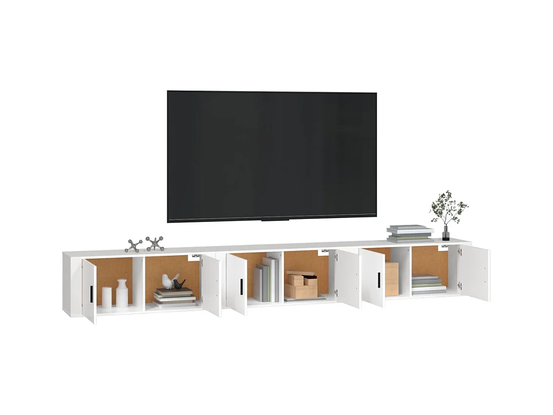Crofton  Tv-wandmeubels 3 st 100x34,5x40 cm wit