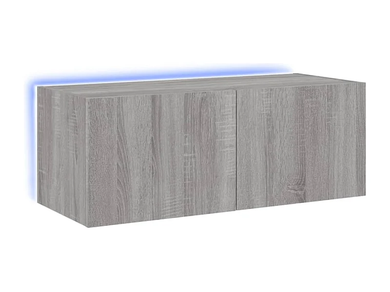 Gerben  Tv-wandmeubel met LED-verlichting 80x35x31 cm grijs sonoma