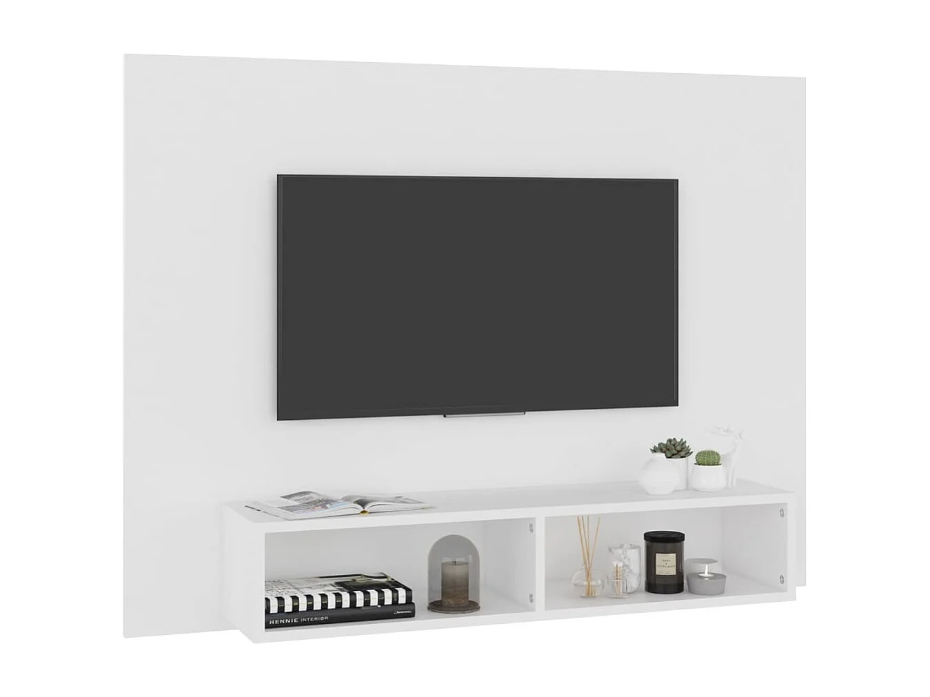 Louis-Clément  Meuble TV mural Blanc 120x23,5x90 cm Bois d’ingénierie