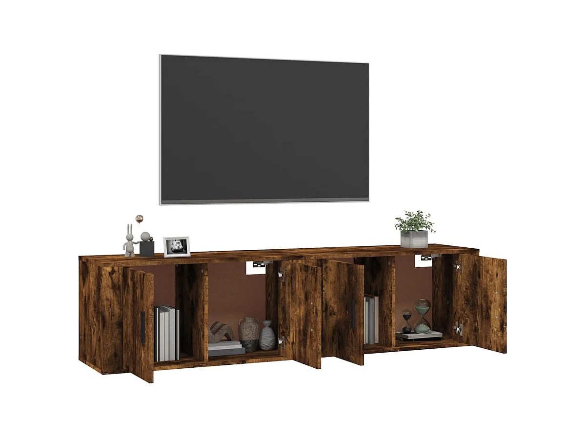Crofton  Tv-wandmeubels 2 st 80x34,5x40 cm gerookt eikenkleurig