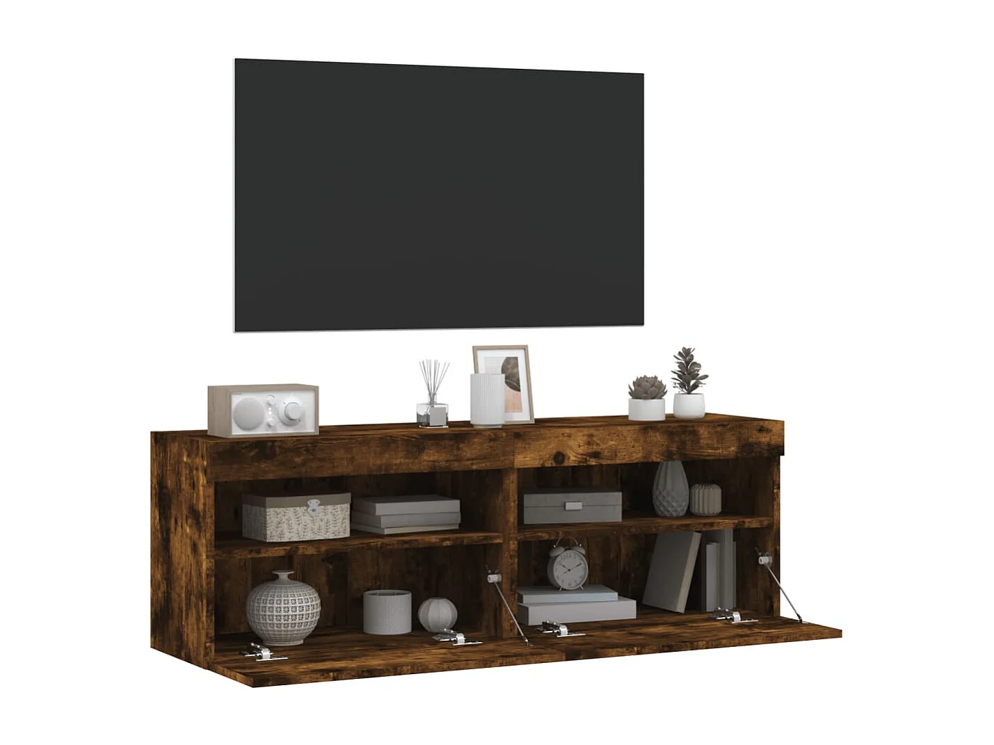 Ølstykke  Tv-wandmeubels met LED 2 st 60x30x40 cm gerookt eikenkleurig