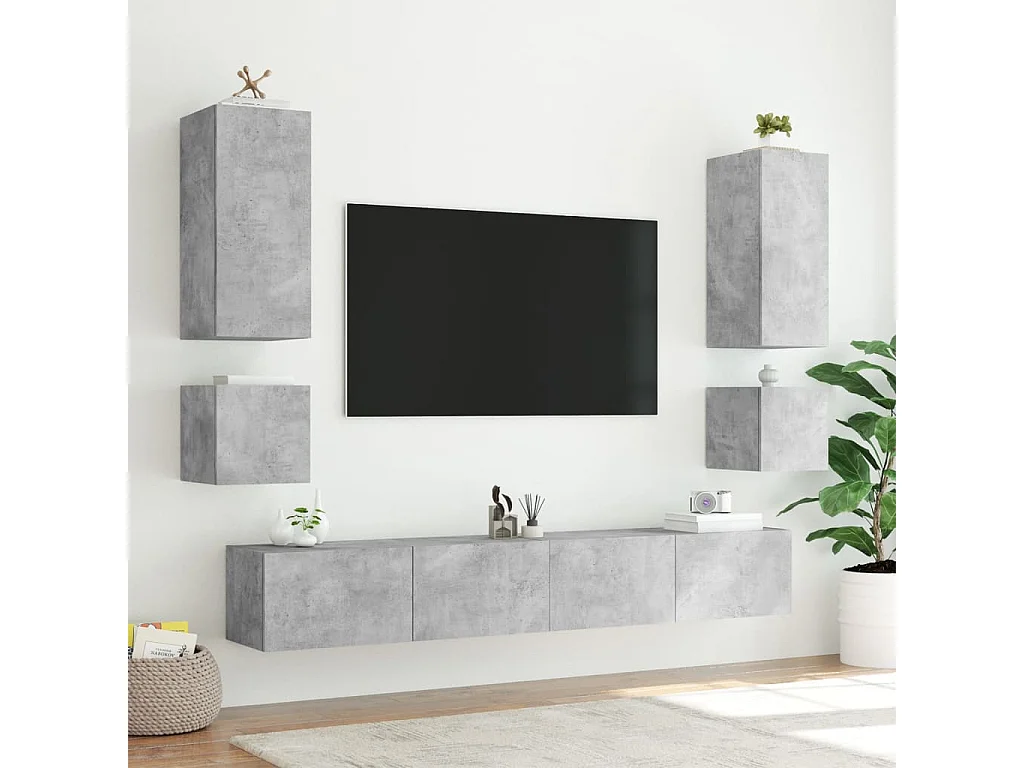 Gerben  Tv-wandmeubel met LED-verlichting 40,5x35x40 cm betongrijs
