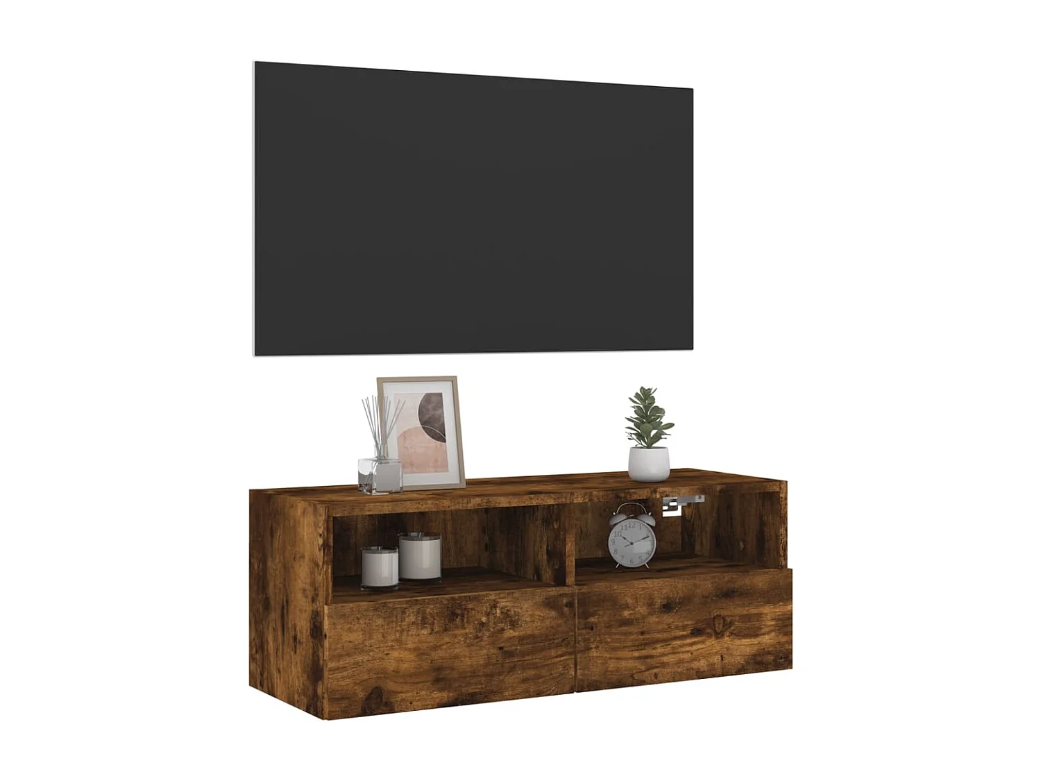 Prolenta Premium -  Meuble TV mural chêne fumé 80x30x30 cm bois d'ingénierie