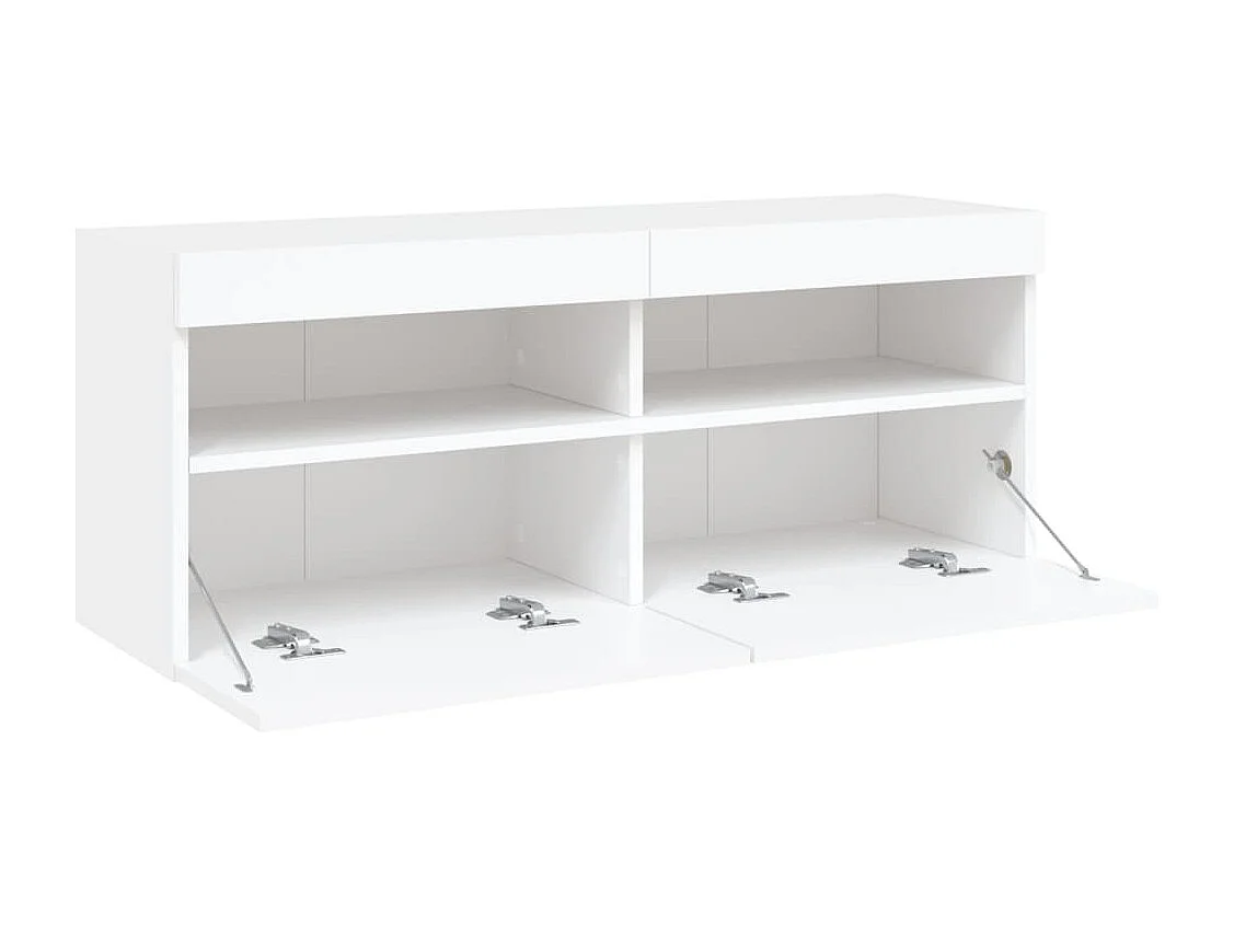Ølstykke  Tv-wandmeubel met LED-verlichting 100x30x40 cm wit