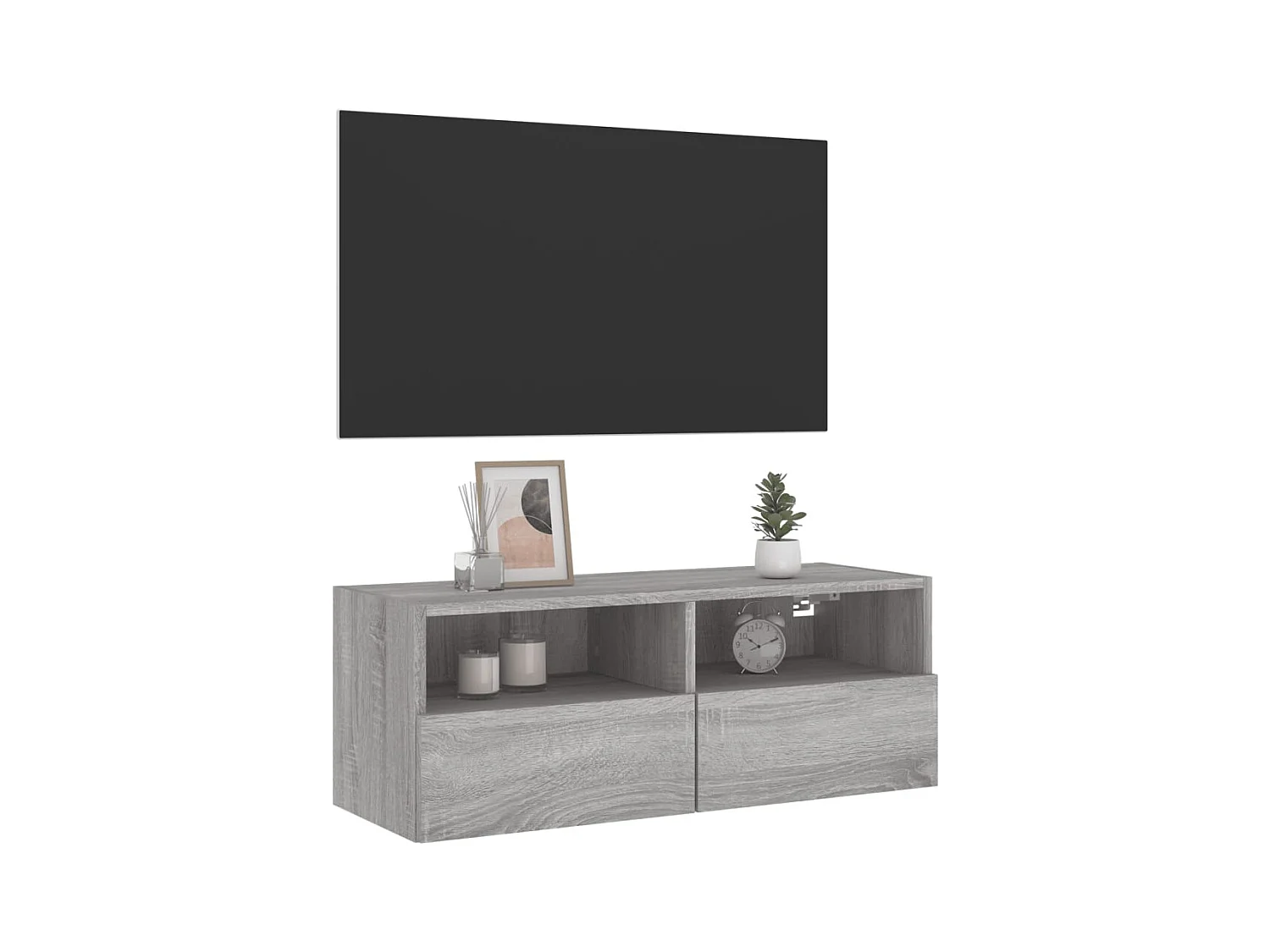 Sil  Meuble TV mural sonoma gris 80x30x30 cm bois d'ingénierie