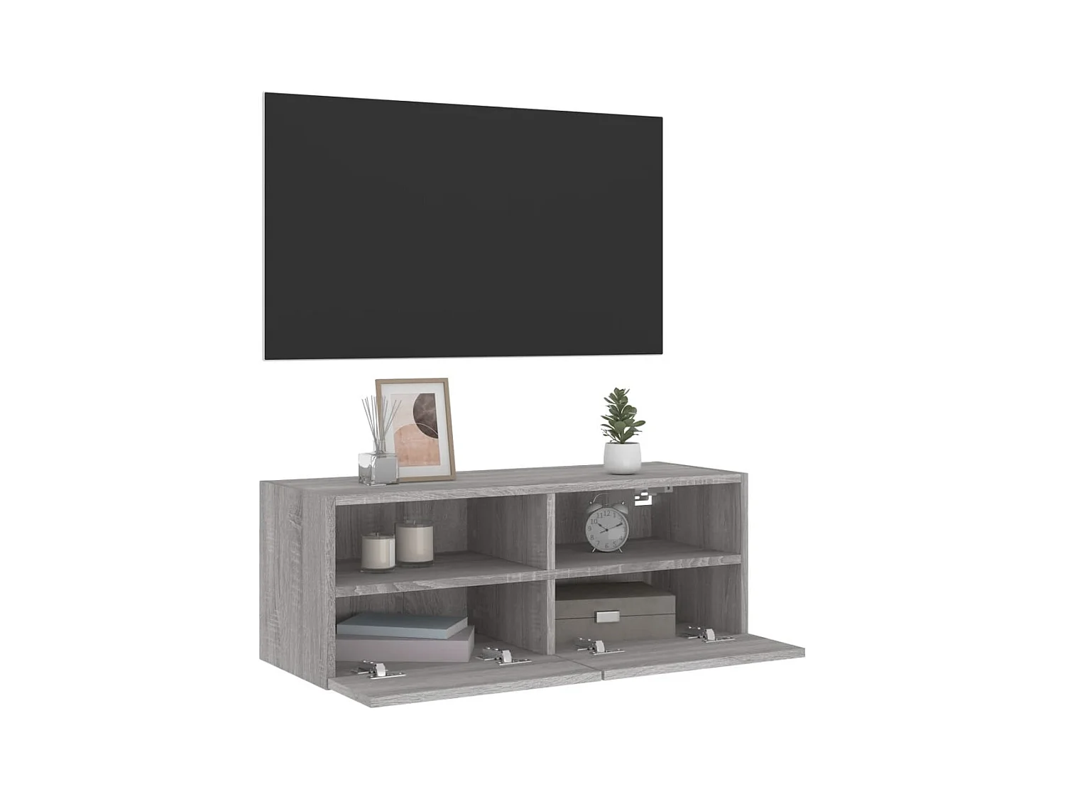Sil  Meuble TV mural sonoma gris 80x30x30 cm bois d'ingénierie