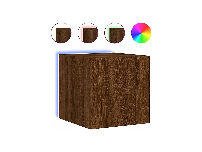 Gerben  Tv-wandmeubel met LED-verlichting 30,5x35x30 cm bruineiken