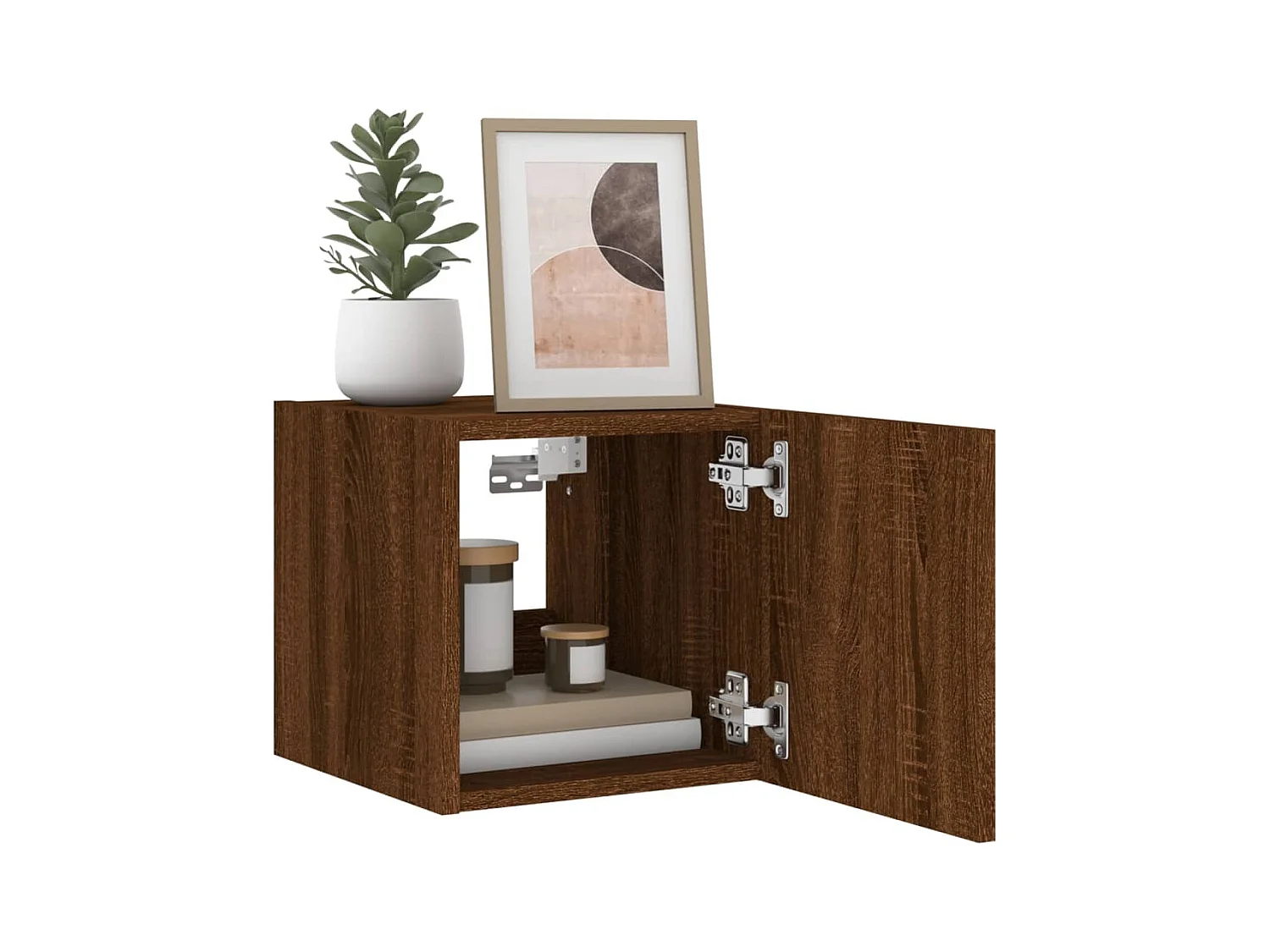 Gerben  Tv-wandmeubel met LED-verlichting 30,5x35x30 cm bruineiken