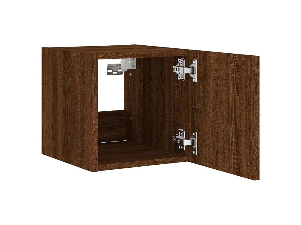 Gerben  Tv-wandmeubel met LED-verlichting 30,5x35x30 cm bruineiken