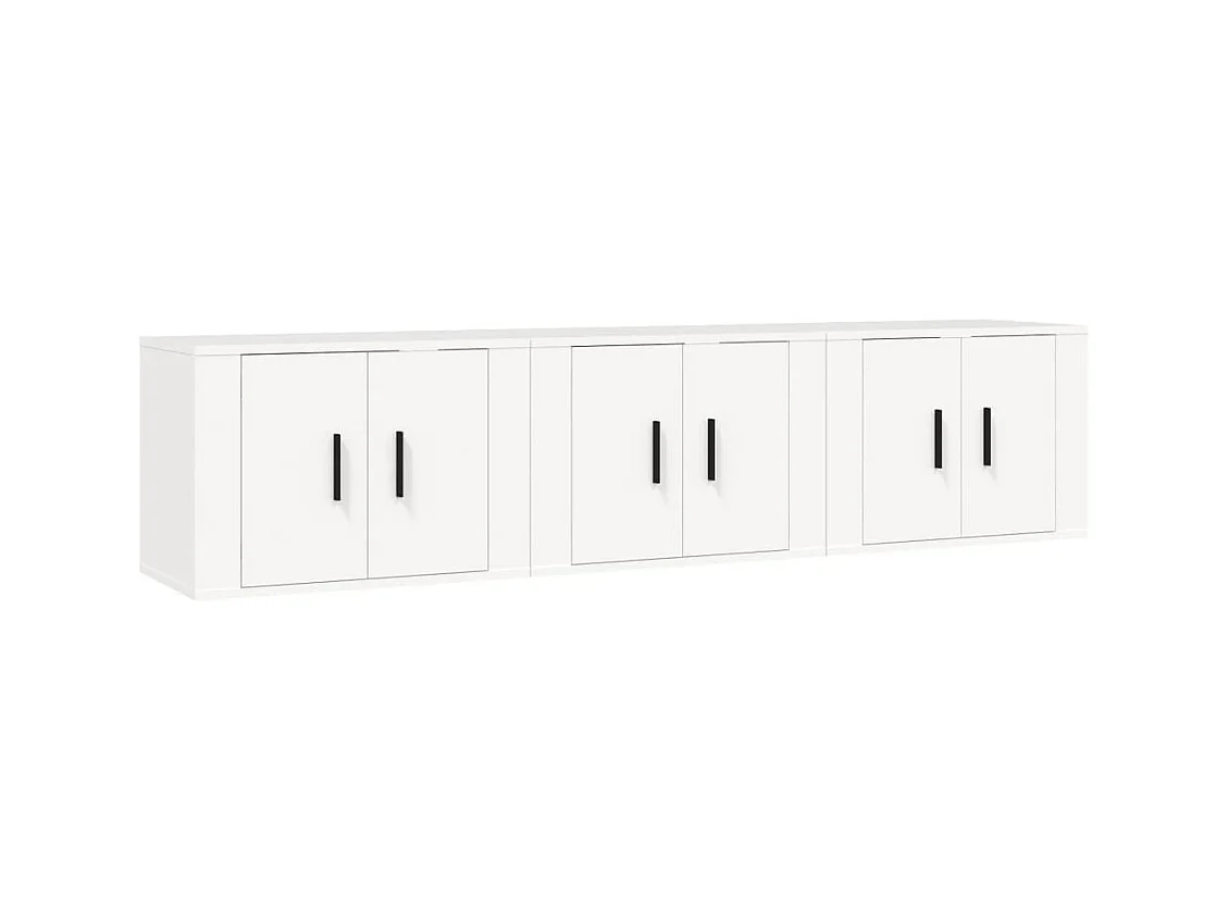 Crofton  Meubles TV muraux 3 pcs blanc 57x34,5x40 cm