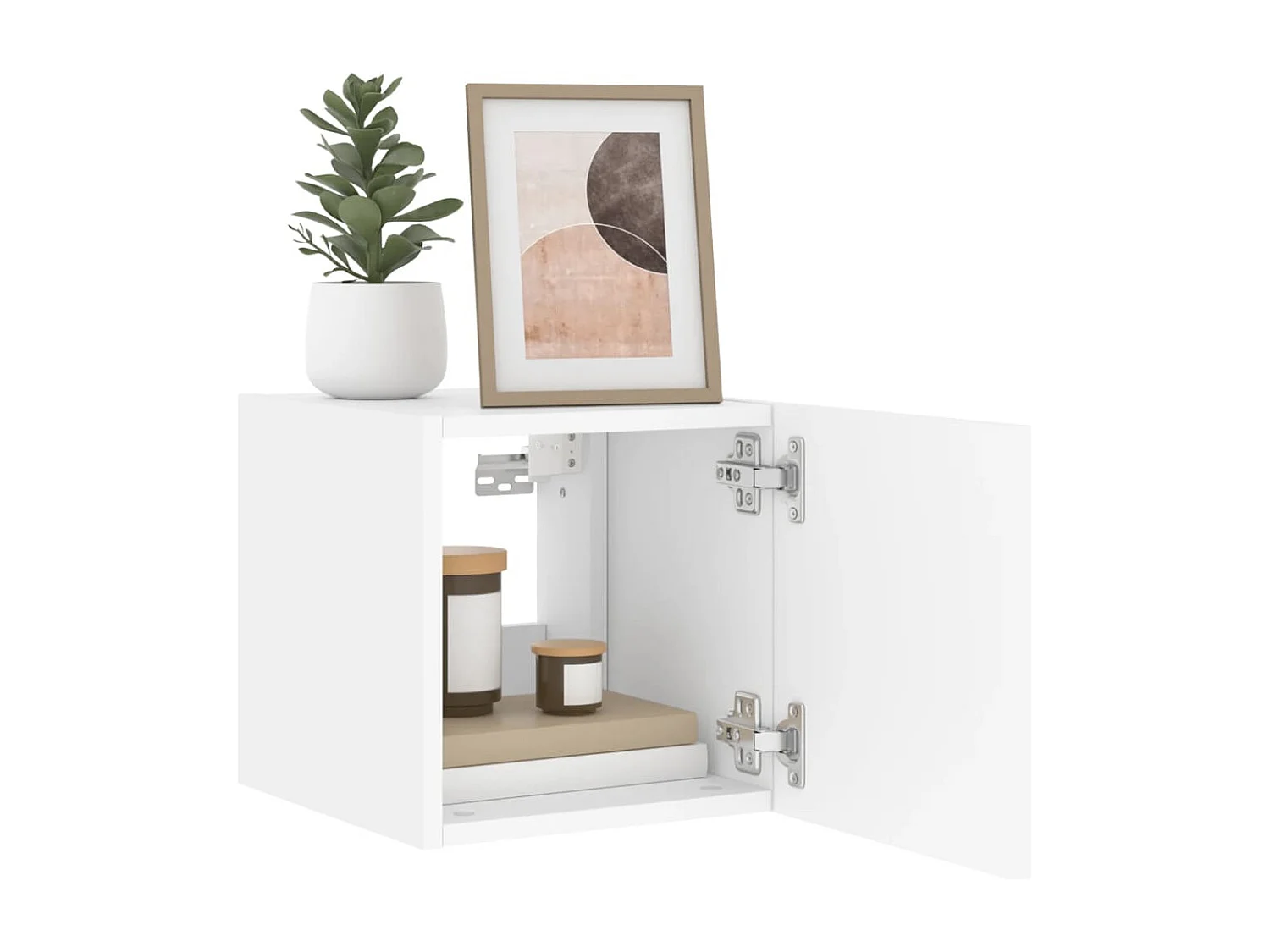 Gerben  Muebles de TV de pared con luces LED 2 uds blanco 30,5x35x30 cm