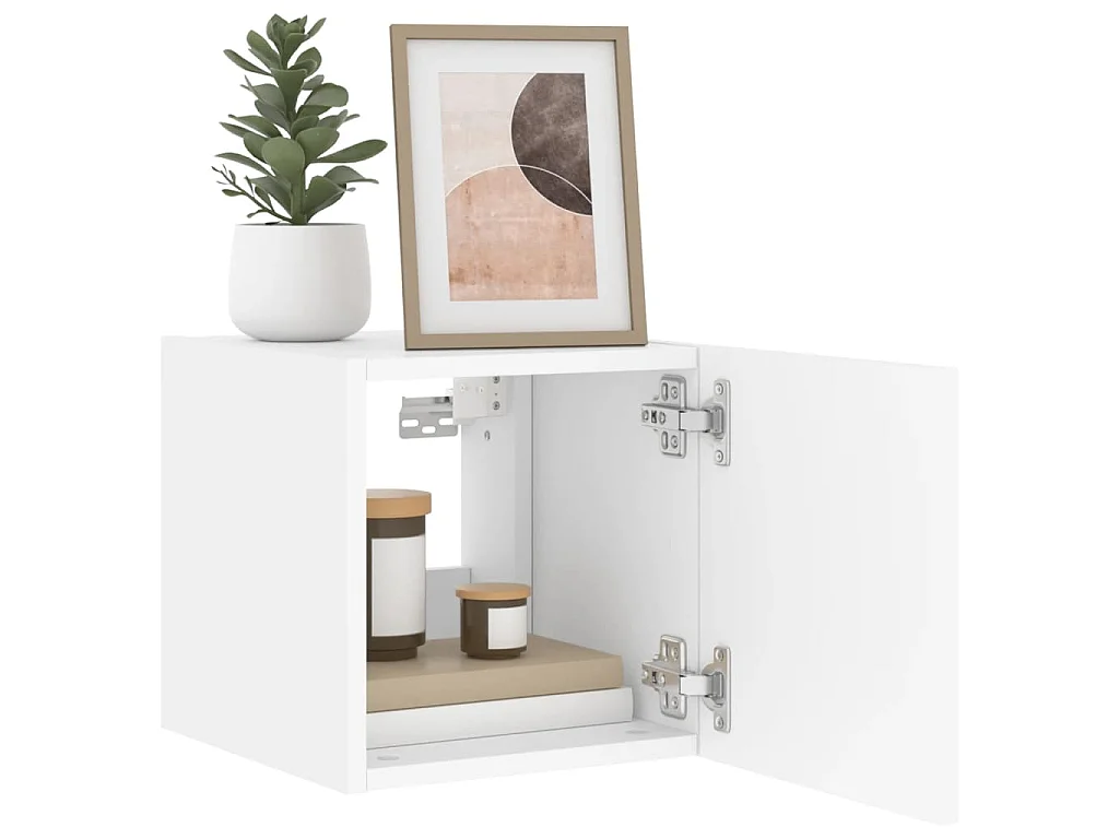 Gerben  Tv-wandmeubels met LED-verlichting 2 st 30,5x35x30 cm wit