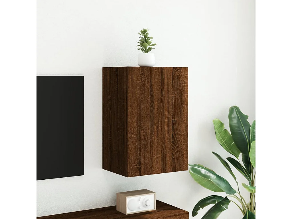 Chaffee  Tv-wandmeubel 40,5x30x60 cm bewerkt hout bruin eikenkleur