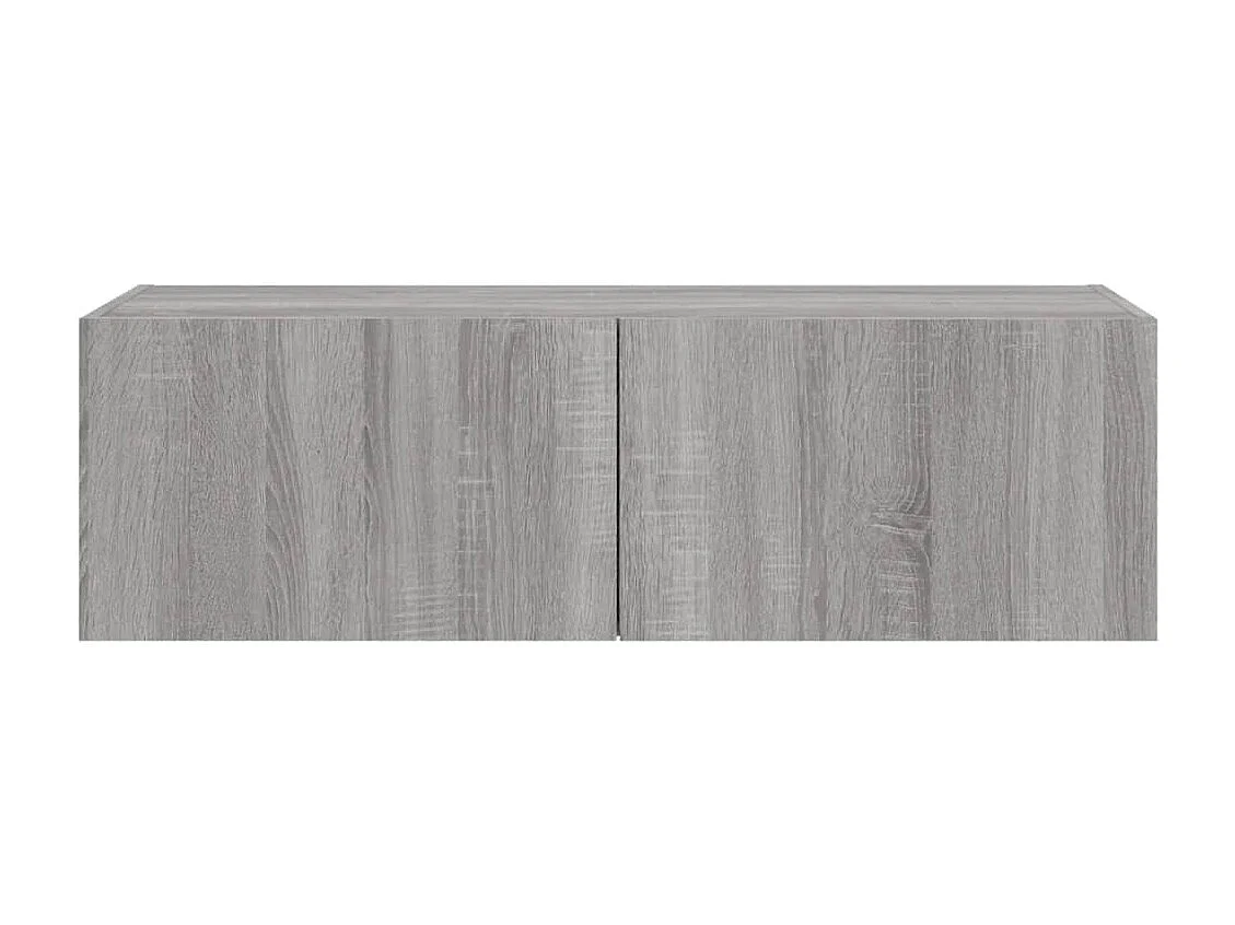 Gerben  Meuble TV mural avec lumières LED sonoma gris 100x35x31 cm