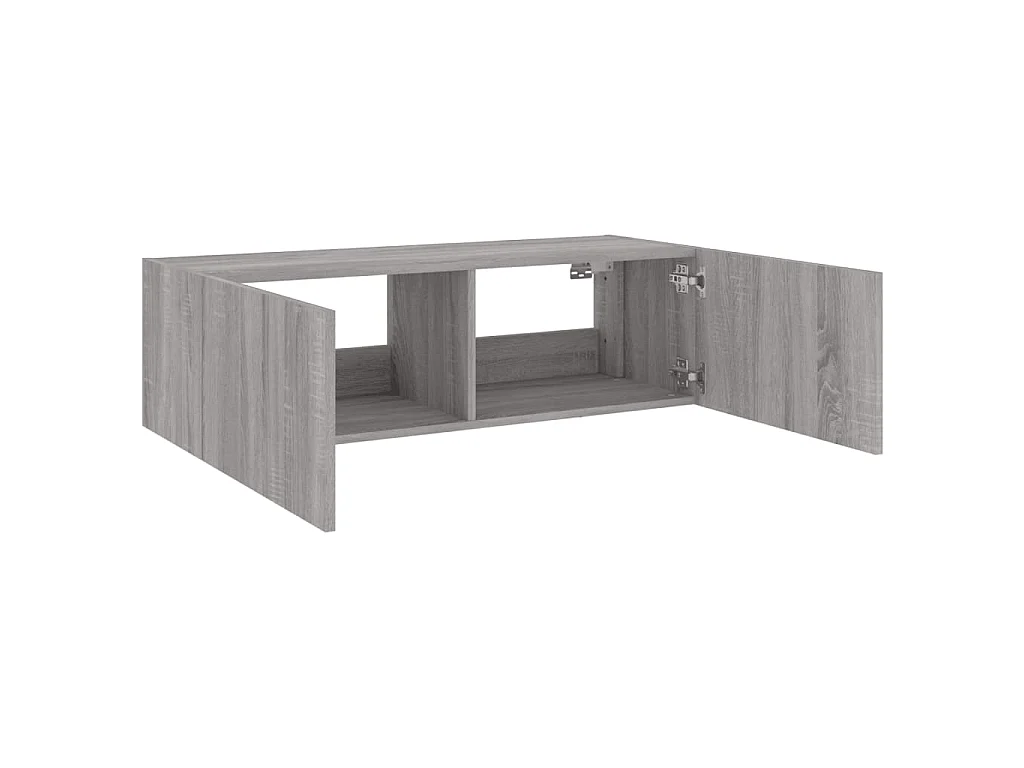 Gerben  Meuble TV mural avec lumières LED sonoma gris 100x35x31 cm