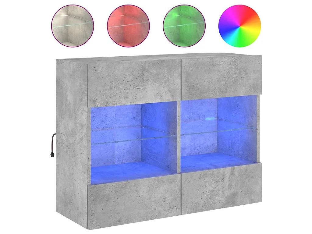 DuBois  Tv-wandmeubel met LED-verlichting 78,5x30x60,5 cm betongrijs