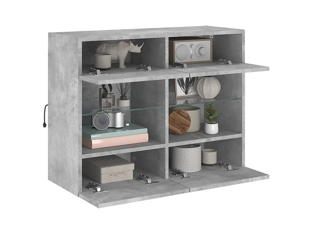 DuBois  Tv-wandmeubel met LED-verlichting 78,5x30x60,5 cm betongrijs