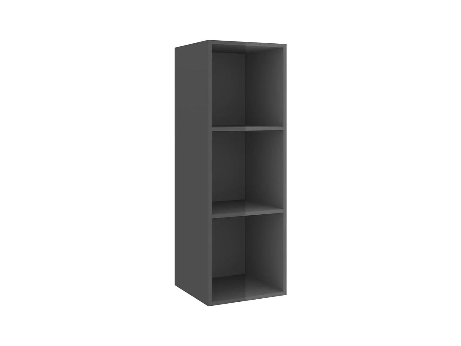 Aymee  Meuble TV mural Gris brillant 37x37x107 cm Bois d’ingénierie