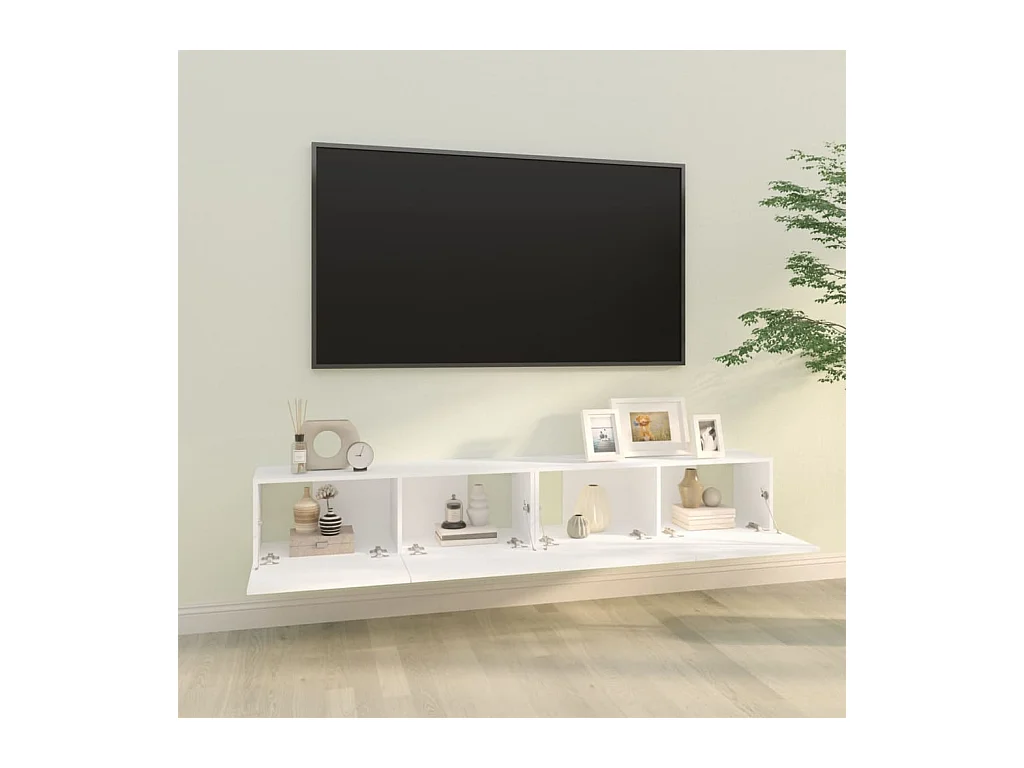 Lorien  Tv-wandmeubels 2 st 100x30x30 cm bewerkt hout wit