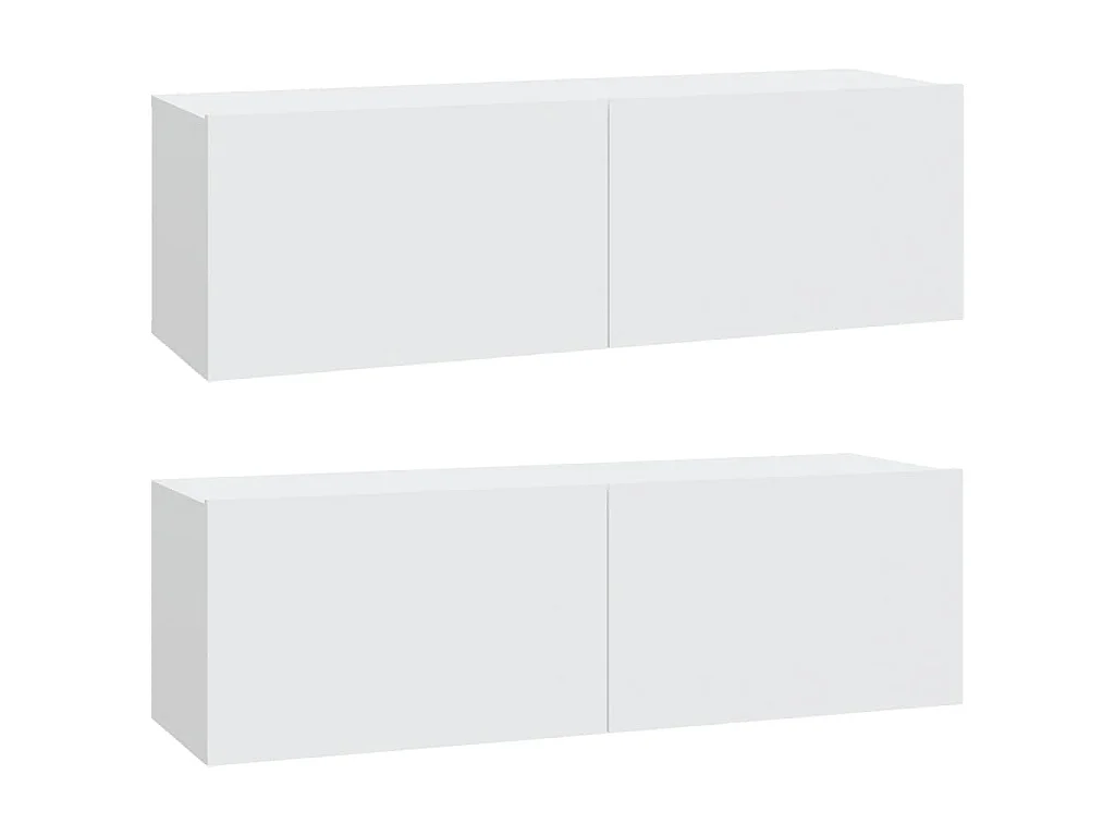 Lorien  Meubles TV muraux 2 pcs blanc 100x30x30 cm bois d'ingénierie