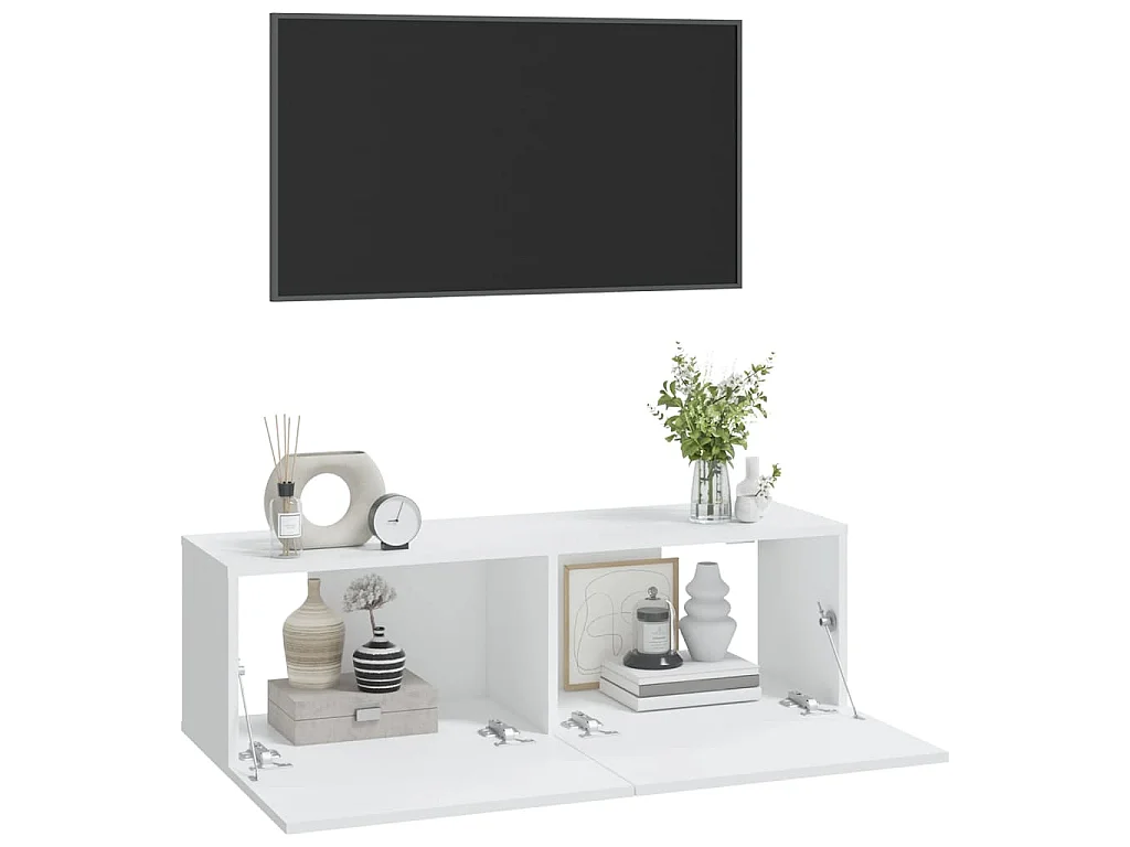 Lorien  Meubles TV muraux 2 pcs blanc 100x30x30 cm bois d'ingénierie