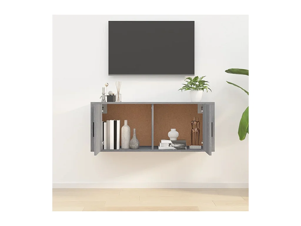 Murk  Mueble para TV de pared gris Sonoma 100x34,5x40 cm