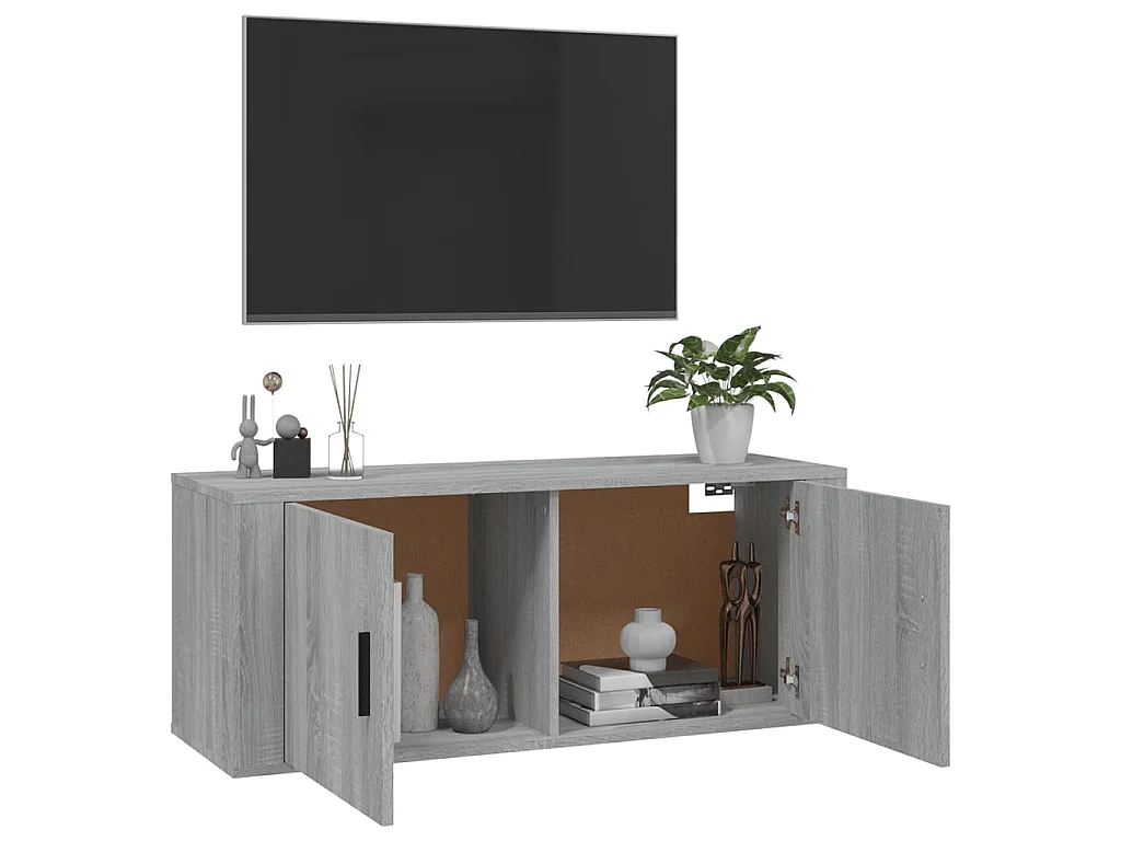 Murk  Meuble TV mural Sonoma gris 100x34,5x40 cm