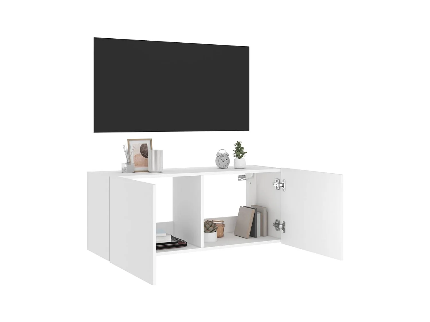 Gerben  Tv-wandmeubel met LED-verlichting 100x35x41 cm wit