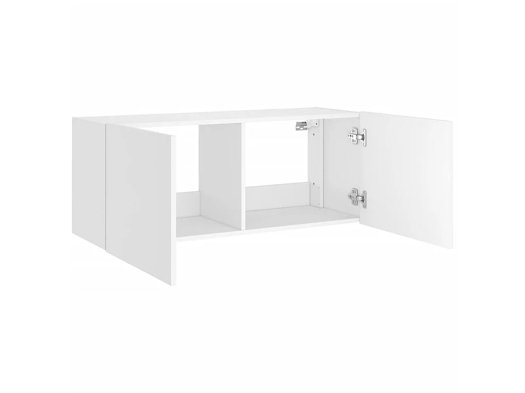 Gerben  Mueble de TV de pared con luces LED blanco 100x35x41 cm